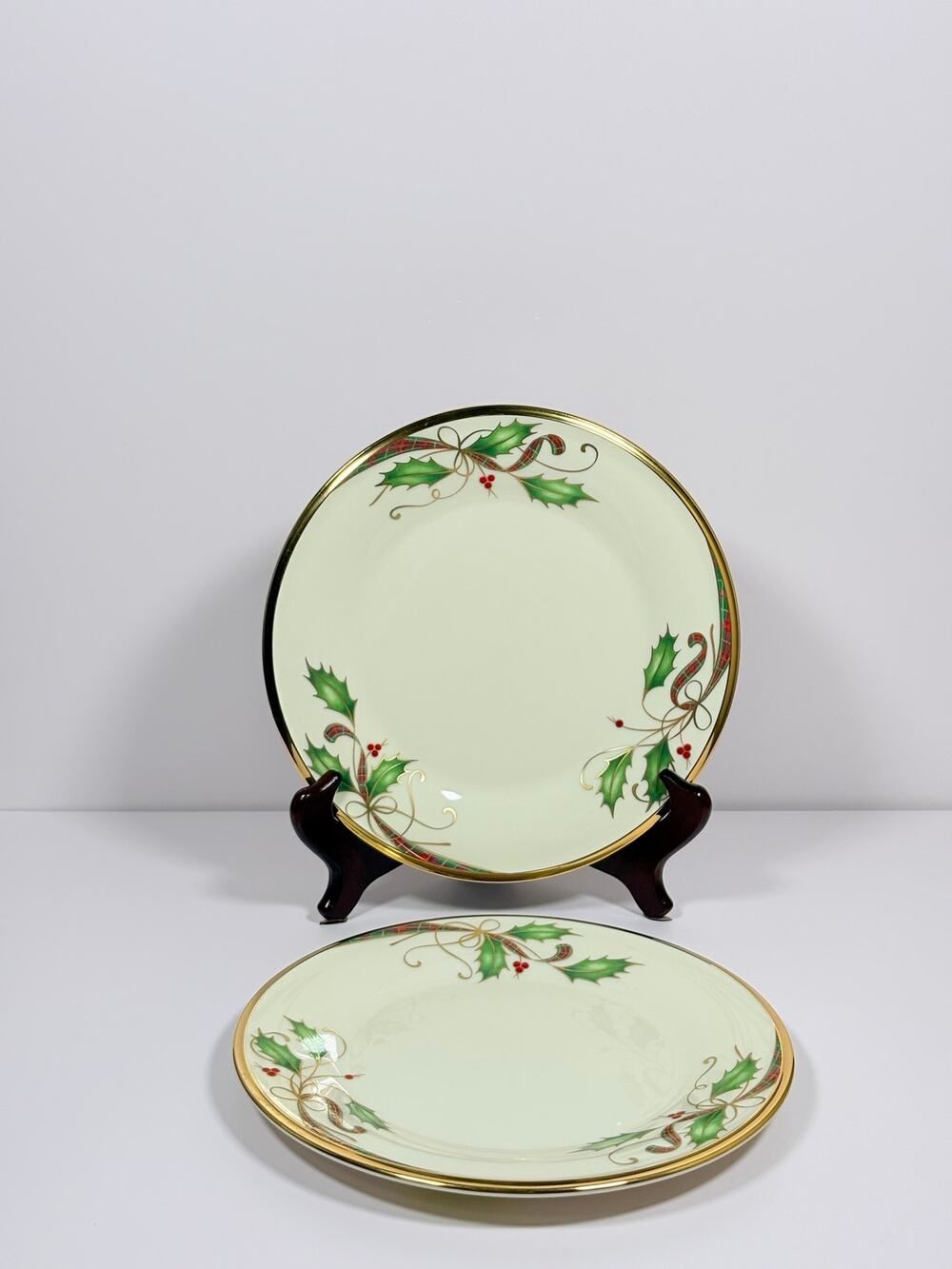 Vintage Lenox Holiday Nouveau Salad/Luncheon Plates ~ Set of 2